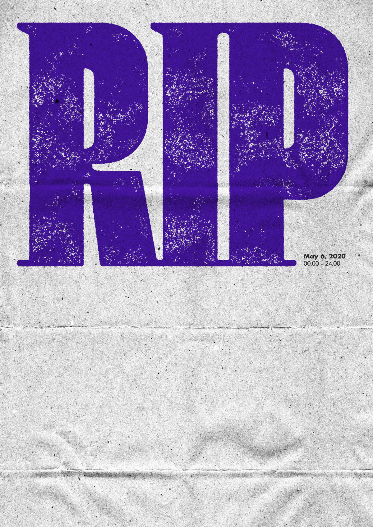 Rest in Peace 6. Mai 2020 – Typografieplakat Michael Leonhartsberger