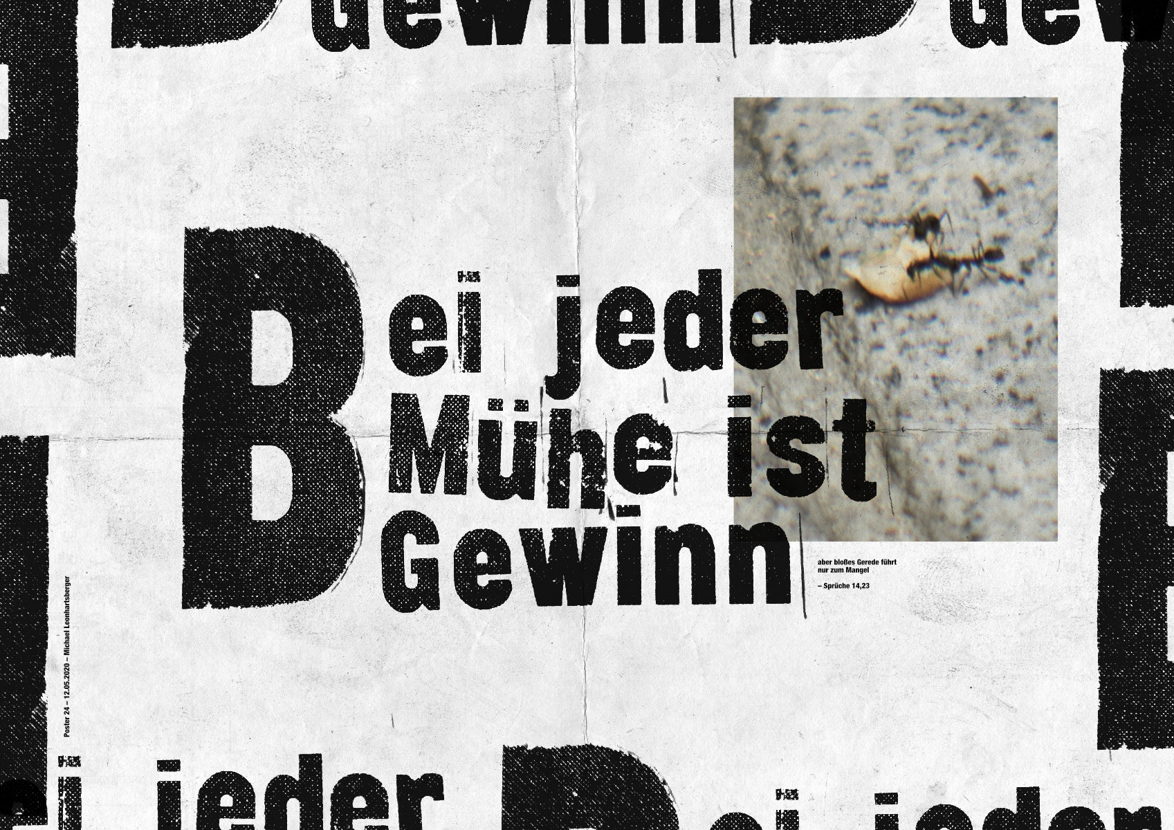 Bei jeder Mühe ist Gewinn – Plakat von Michael Leonhartsberger