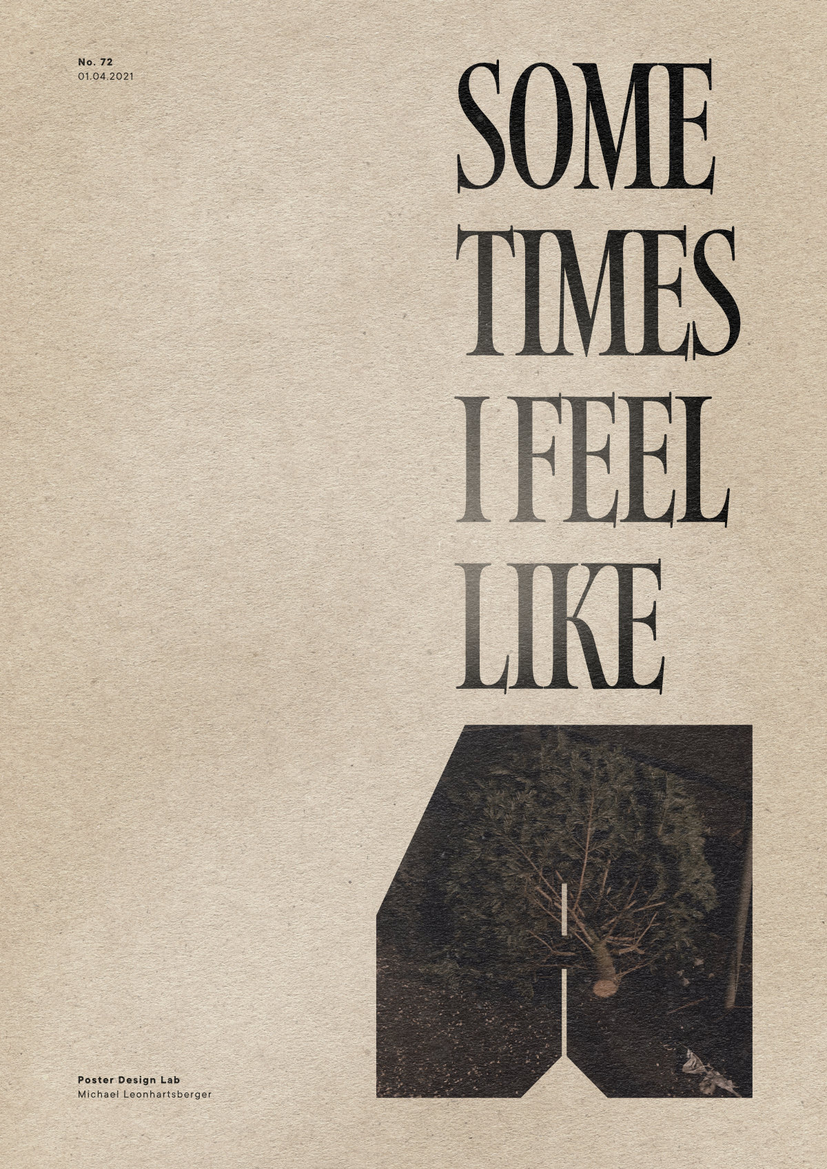 Sometimes I feel like a christmas tree – after Christmas. Poster by Michael Leonhartsberger