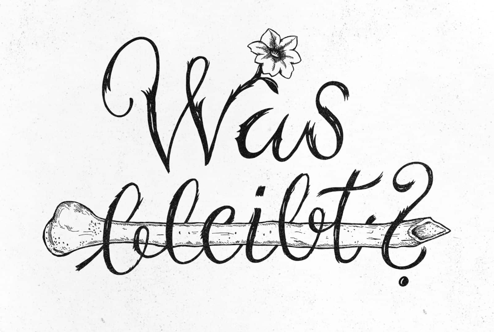 Was bleibt? Lettering Illustration Michael Leonhartsberger